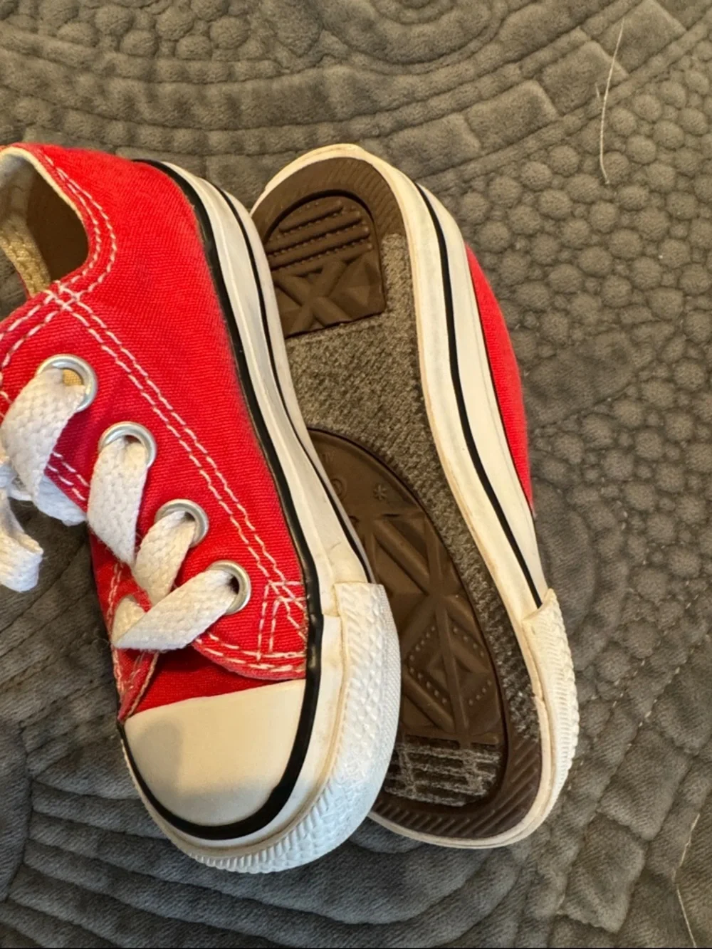 Converse Kids Red Low-Top Canvas Sneakers with White Accents